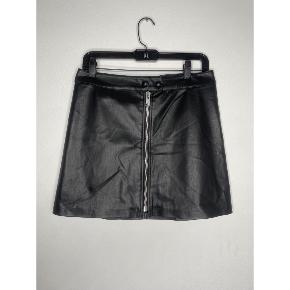 Allsaints black leather mini skirt size 6